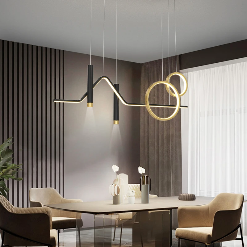 Modern Nordic Black Gold LED Ceiling Chandelier Indoor Light Fixtures For Bedroom Living Room Lamp Home Lighting Decorate  Lamps crystal ceiling lights