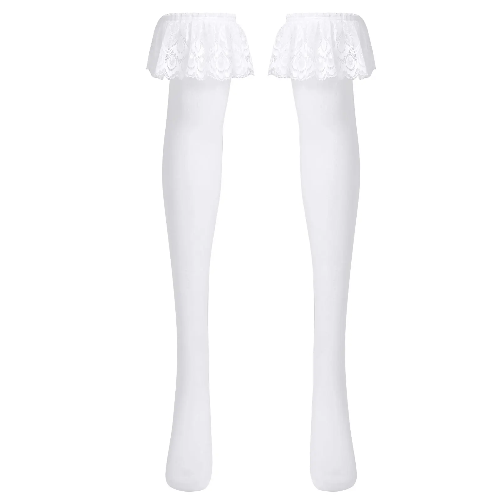 Cosplay&ware Women Sheer Soft Thigh High Long Stockings With Lace Trimming Ladies Tube Over Knee Socks Japanese Harajuku -Zentai shop online H254960f87c3046bd835360c684b585a7X.jpg