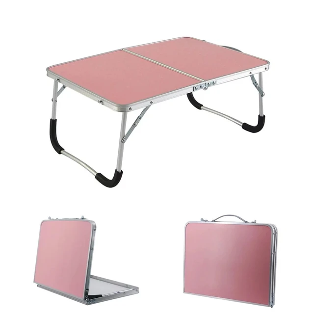 Portable Outdoor Folding Table Camping Picnic Aluminium Alloy Laptop Desk Computer Table Water Durable proof Ultra-light Pink