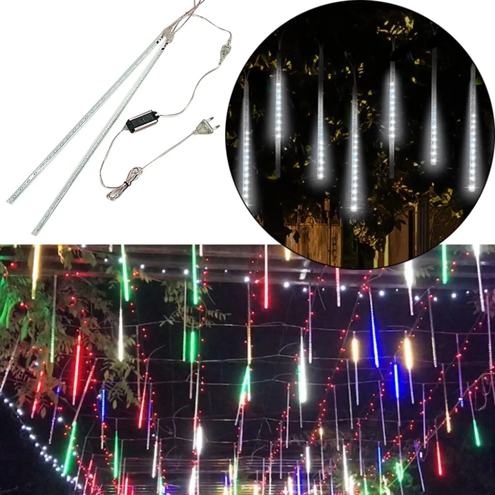 2Pcs fairy lights party LED lights meteor shower rain snowfall Christmas tree garden 30CM meteor lamp guirlande lumineuse 30N13 (6)
