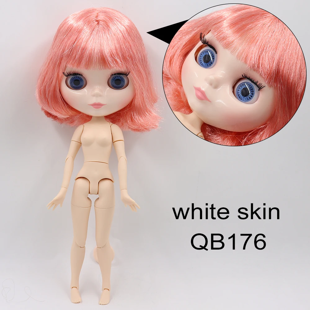 Neo Blythe Doll with Pink Hair, White Skin, Shiny Face & Jointed Body 1