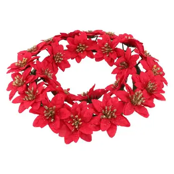 

1pc Simulation Garland Christmas Garland Decoration Xmas Pendant Wreath Door Hanging Wreath DIY Decoration