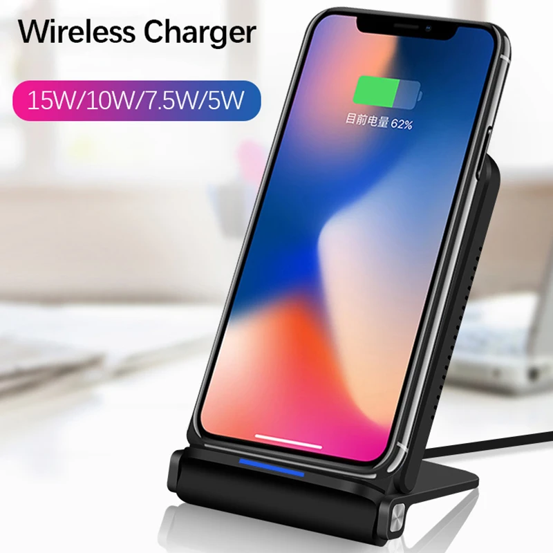  15W Qi Wireless Charger Stand for Huawei Mate30 P30 Pro iPhone 11 Pro XR XS Max Samsung S10 S9 Mi9 