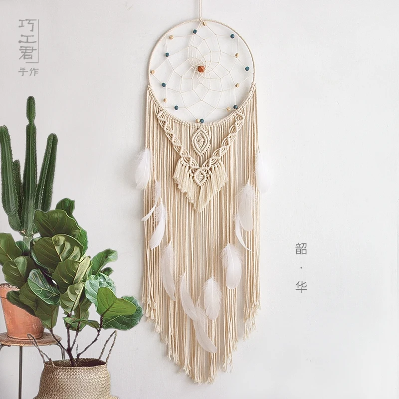 

Nordic Dream Catcher Tapestry Wind Chimes Gift Woven Pendant Feather Pendant Bedroom Decoration Boho Decoration Home Decor