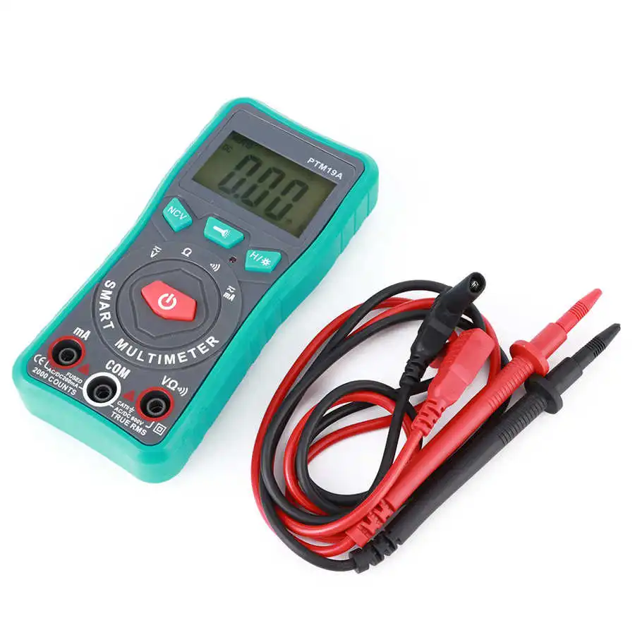LCD Display Digital Smart Multimeter DC AC Voltage Current Resistance NCV Tester Meter PTM19A