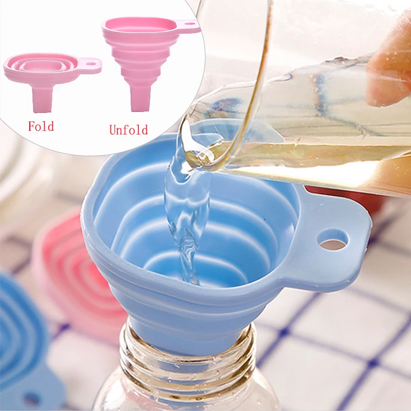 

Silicone Mini Square Small Foldable Funnel Collapsible Style Funnel Hopper Kitchen Cooking Baking Tools