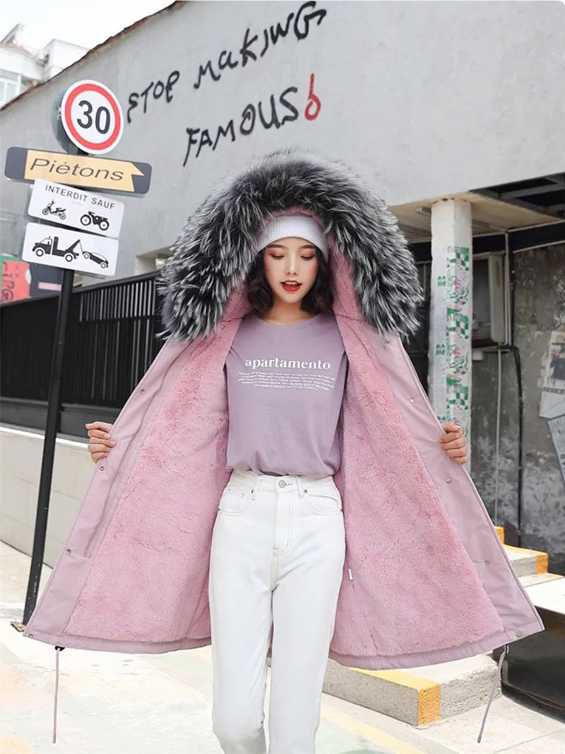 Parkas Mujer New Arrival Women Winter Jacket Large Fur Collar Hooded Female Jacket Long Coat Cotton Parkas Plus Size P11