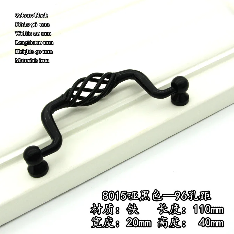 

New matte black handle drawer handle antique cabinet door handle single hole cabinet drawer furniture handle wrought Door Pulls
