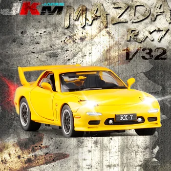 

1/32 Mazda FD RX7 sports car alloy car model flip lights open door sound and light metal simulation car model