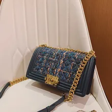 Женские сумки из овечьей кожи с цепочкой, сумки через плечо с клапаном из шерсти, вязаные сумки