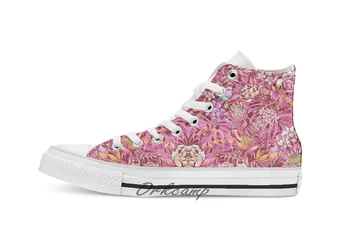 

Stand Out tropical pink Custom Casual High Top lace-up Canvas shoes sneakers Drop shipping