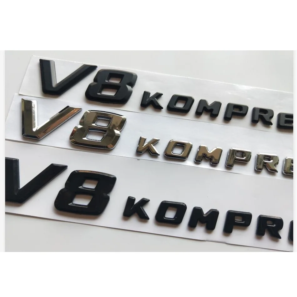 Хром/матовый черный/глянцевый черный V8 KOMPRESSOR буквы значок эмблема Эмблемы Наклейка для Mercedes Benz V8KOMPRESSOR