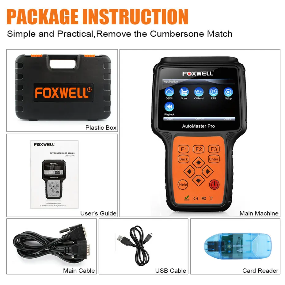 FOXWELL NT624 PRO OBD2 автомобильный сканер подушка безопасности двигателя SAS EPB полная