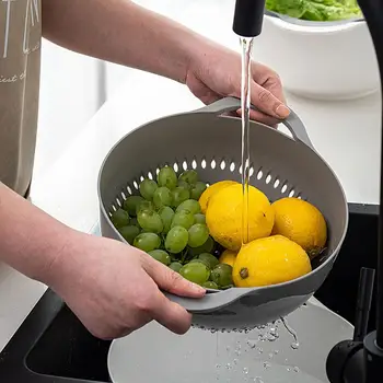 

5pcs/Lot Washing Filter Shelf Drain Basket Juice Vegetable Fruit Rack Storage with Water Filter Five-Piece Drainer Basket