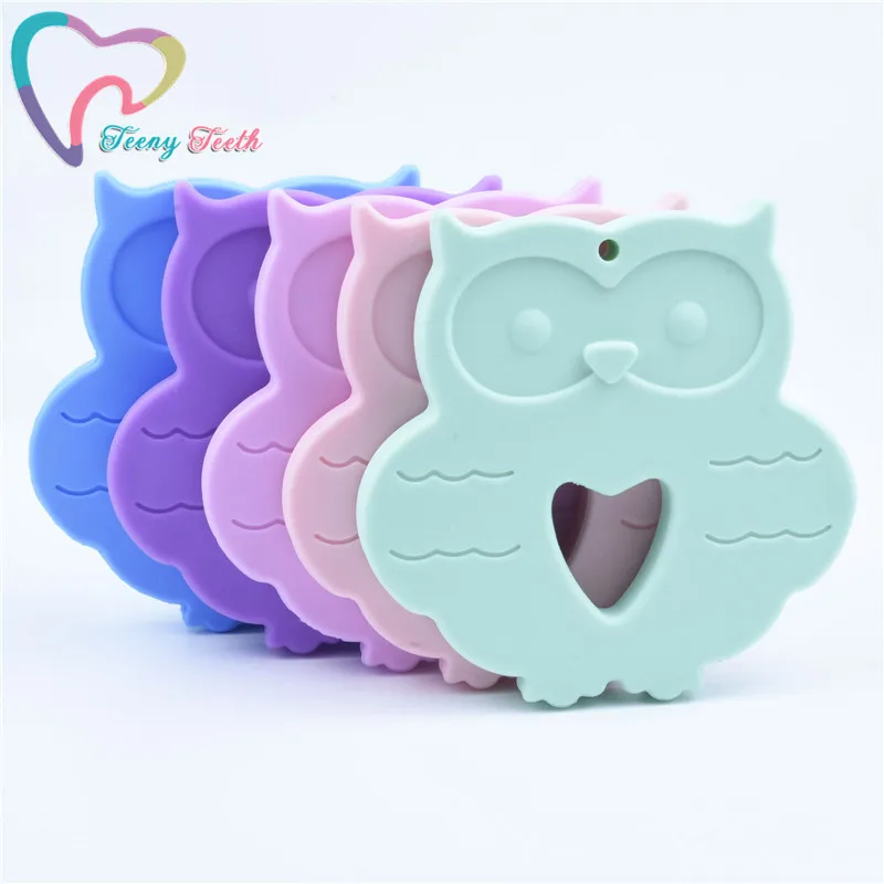 

1 PC Baby Silicone Teethers BPA Free for Kids Teething Toy Rodent Animal Owl Ring Teether Silicone Beads DIY Chain Baby Products