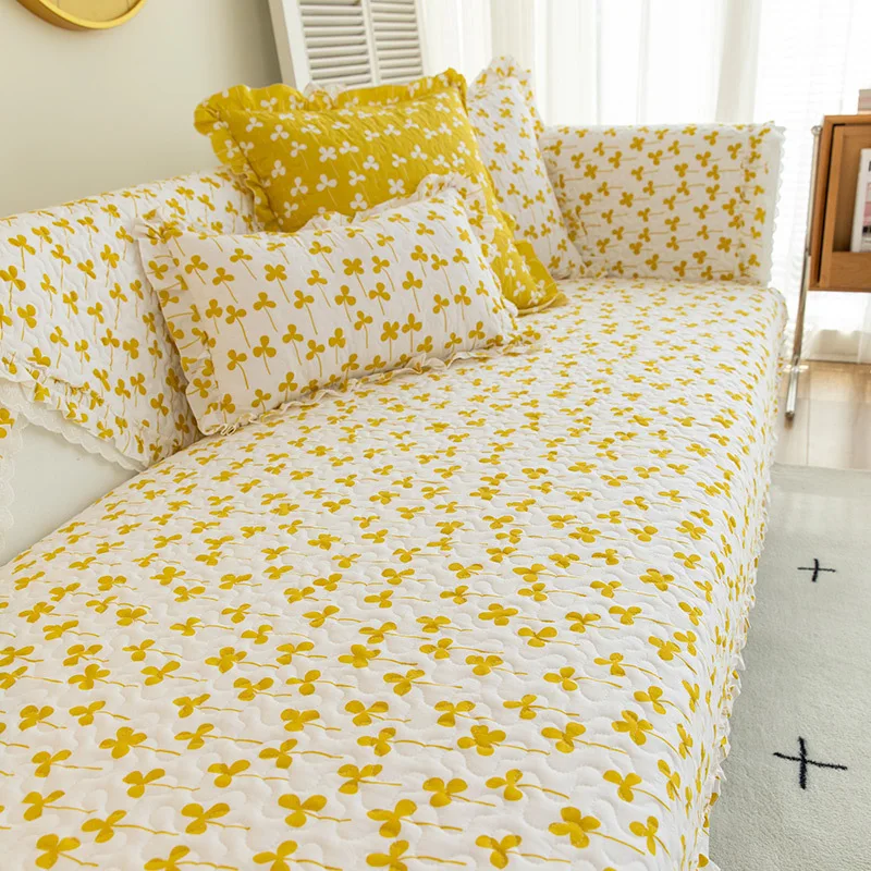 Cotton Sofa Cover Fabric Towel Modern Covers for Living Room Four Seasons Universal Non-slip lace | Дом и сад