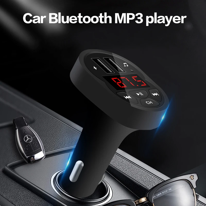 Автомобильное зарядное устройство A2 с двумя usb портами fm передатчик Bluetooth hands free