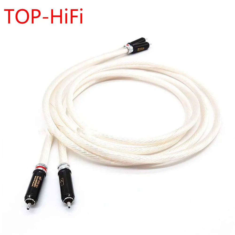 TOP-HiFi Pair RCA Cable Audio Cable 7N OCC Silver Plated Interconnect Cable With Rhodium-plated white gold WBT-0102 AG