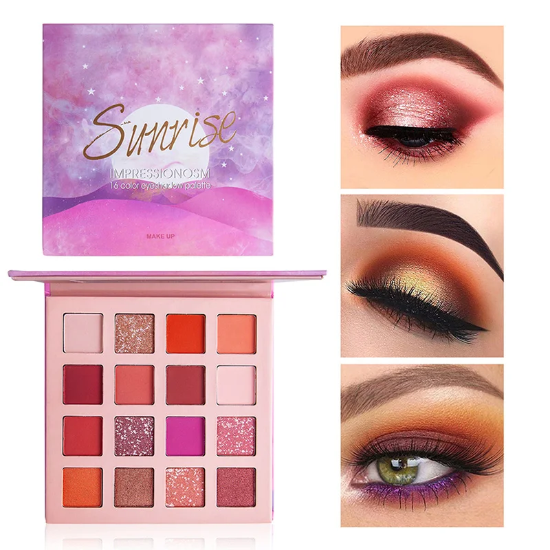 16 Colors Shimmer Eyeshadow Palette Matte Eye Shadow Pallete Natural Glitter Eye Makeup Cosmetic NEW