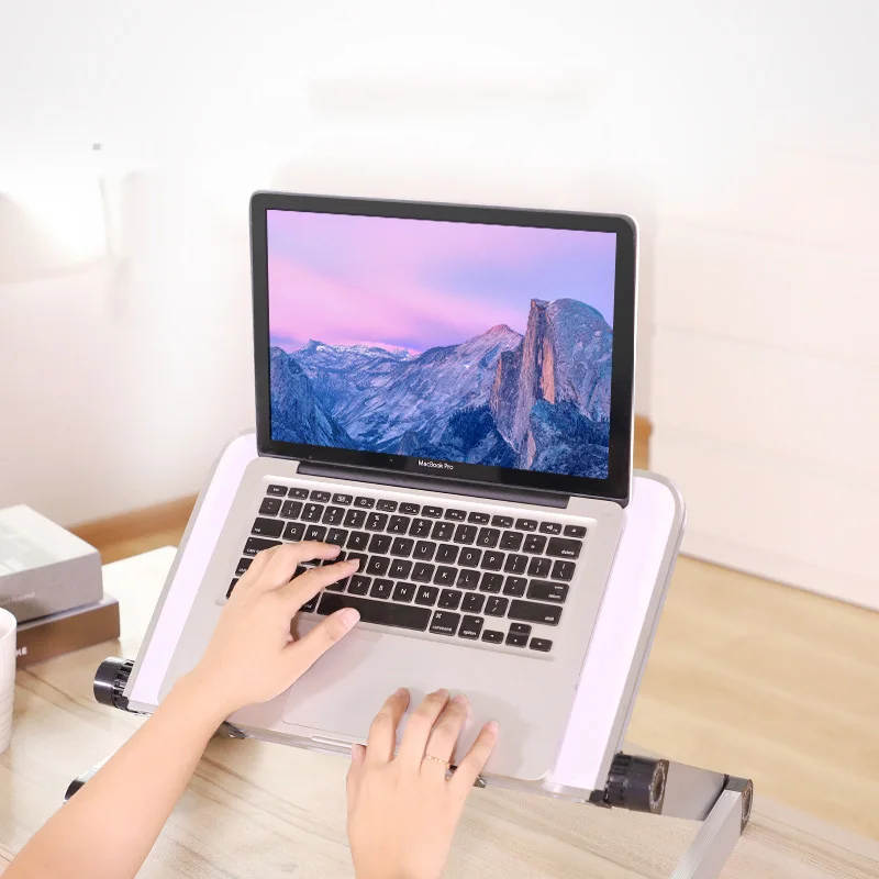 Liga de Alumínio Suporte de Mesa Suporte para 11-17 Portátil Dobrável Titular Cama Macbook Computador Anti-skid Polegada - Imagem 3