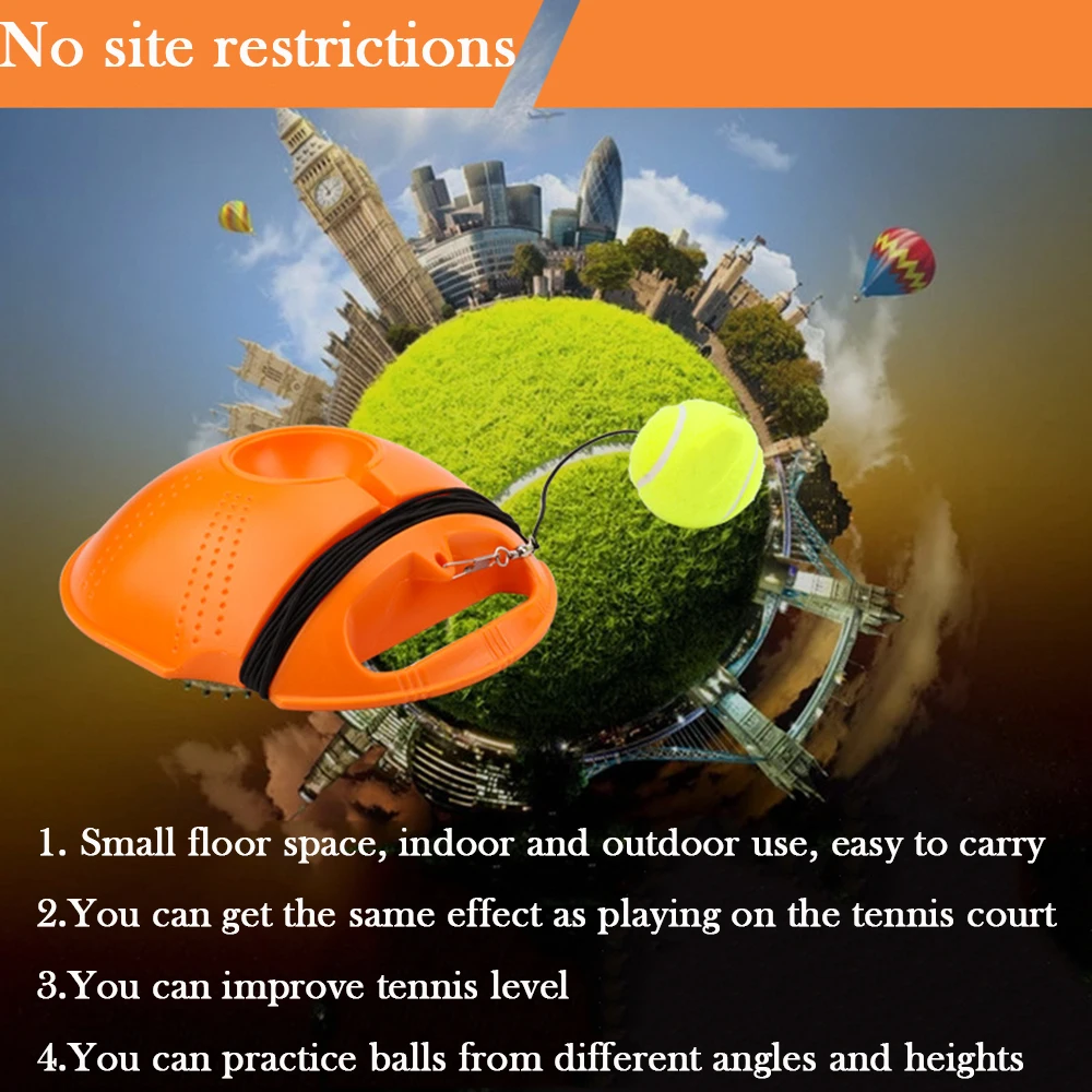 1PC Durable PE Plastic Tennis Self-study Trainer Rebound Baseboard With Ball Professional Exercise Tennis Sports Accessory