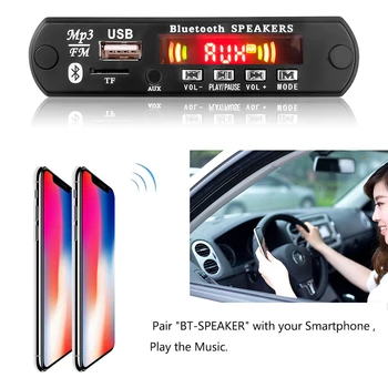 

Wireless Mp3 Player Bluetooth 5.0 Mp3 Decoder Board Audio Support Usb Aux Tf Radio Fm for Ios Android Phone App Control