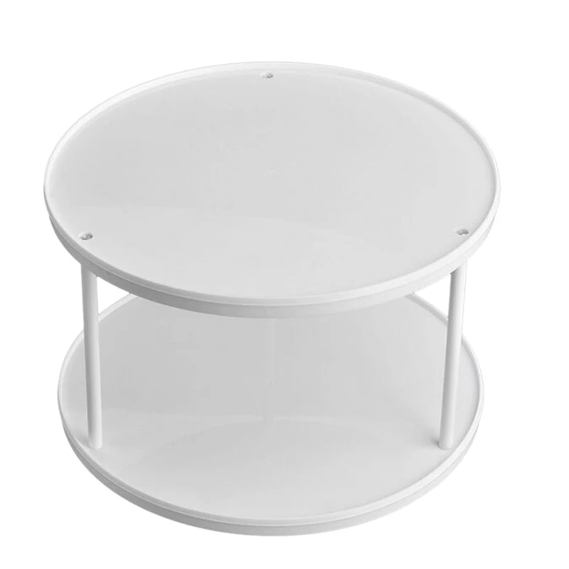

360 Degree Rotating 2 Tier Spices Fruit Tray Turning Table Cake Rack Hold Organizer Home Kitchen Storage Rack Stand Basket