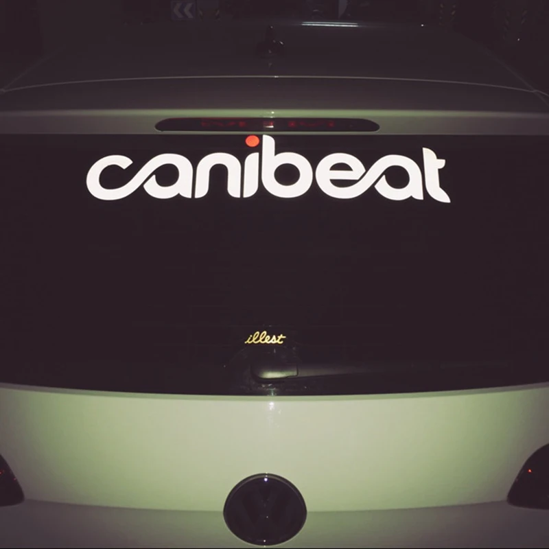Виниловая наклейка Noizzy Canibeat светоотражающая белая виниловая на лобовое стекло