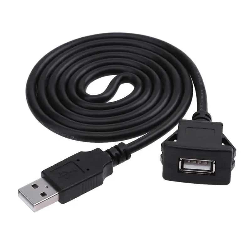 1 м USB 2,0 A папа к женскому автомобильному удлинительному кабелю для скрытого крепления на приборной панели автомобиля Ван с двойным USB разъемом автомобильные аксессуары