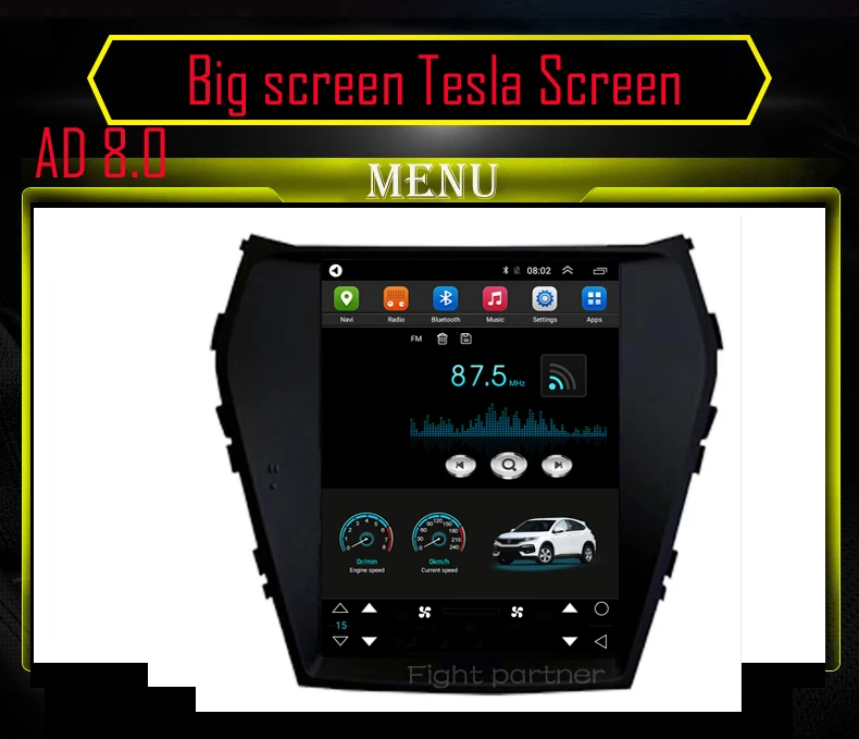 Автомобильный gps навигация 10 4 дюйма Android 6 0 DVD автостерео для Hyundai IX45 Santa Fe 2013