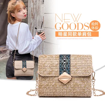 

Straw Bag Female Fashion Girl Korean Version Of The One-shoulder Wild Simple Woven Crossbody Bags For Women 2020 Summer New Bag