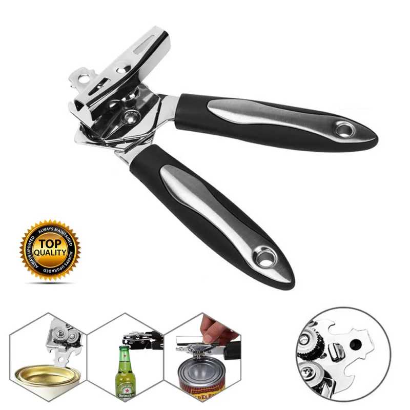 

Stainless Steel 3 in 1 Function Jar Opener Long-lasting Sharpness Labor-saving Restaurant Kitchen Tool