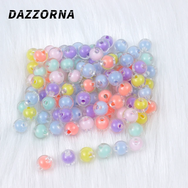 Ice Frosted 8mm Round Plastic Beads (300pcs)