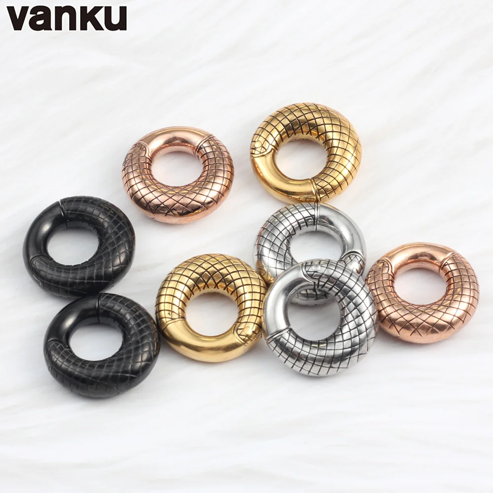 Vanku 316L 스테인레스 스틸 펑크 라운드 자기 귀 무게 확장기 들것 플러그 터널 게이지 귀걸이 바디 피어 싱 쥬얼리