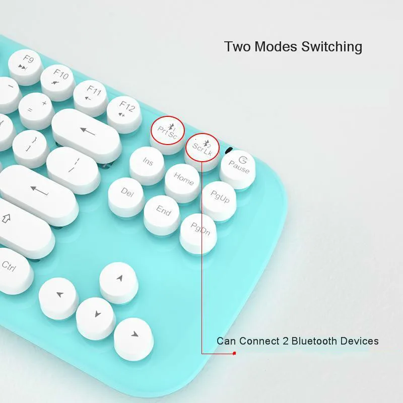 SeenDa 2.4G Wireless Bluetooth Keyboard Mouse Combos for Computer Phone Switch Between Bluetooth& 2.4G Connect Up to 3 Devices