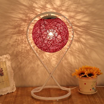 

Table Lamp Bedroom Bedside Lamp Wood Rattan Table Lights Creative Romantic Modern Simple Pastoral Art Feeding Gift Solid E27 AC
