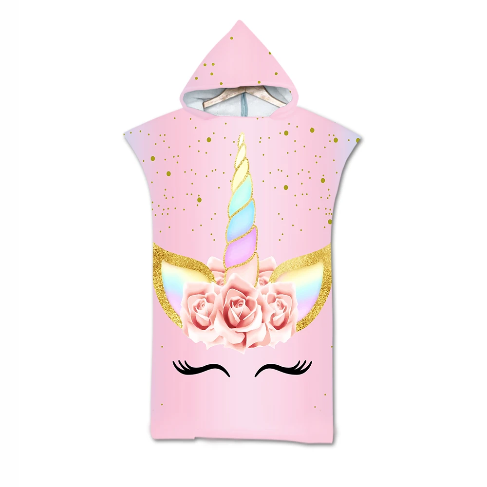 unicorn hooded beach towel