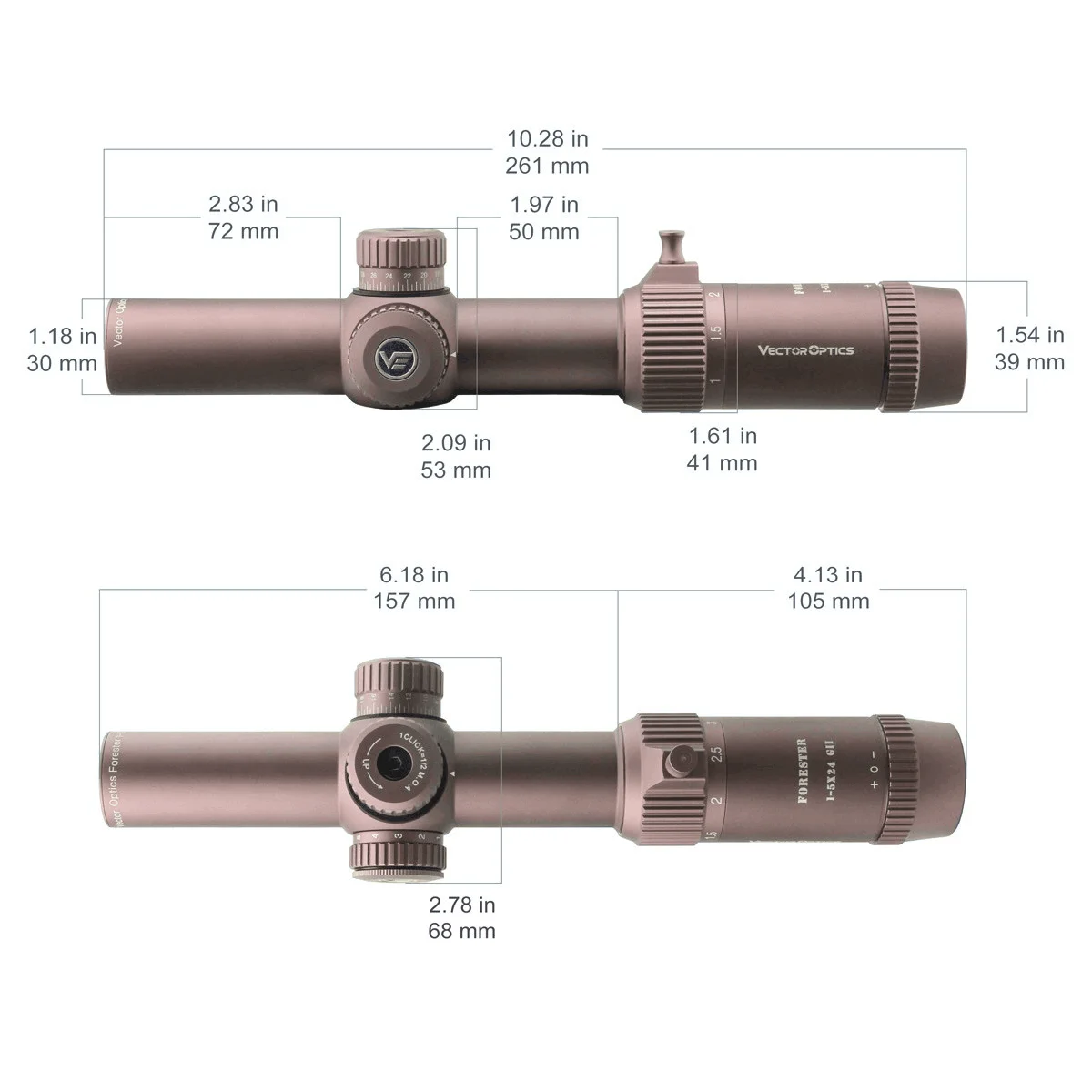 Vector Optics GenII Forester 1-5x24 Riflescope 30mm Center Dot Illuminated  Fits AR15 .223 7.62mm Airgun Airsoft Hunting Scope