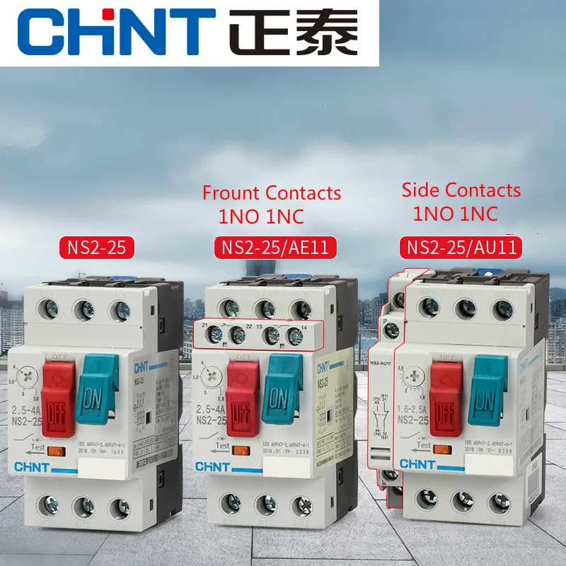 CHINT AC Motor Starter NS2-25 NS2-25X AE11 AU11 220V-390V Protection ...