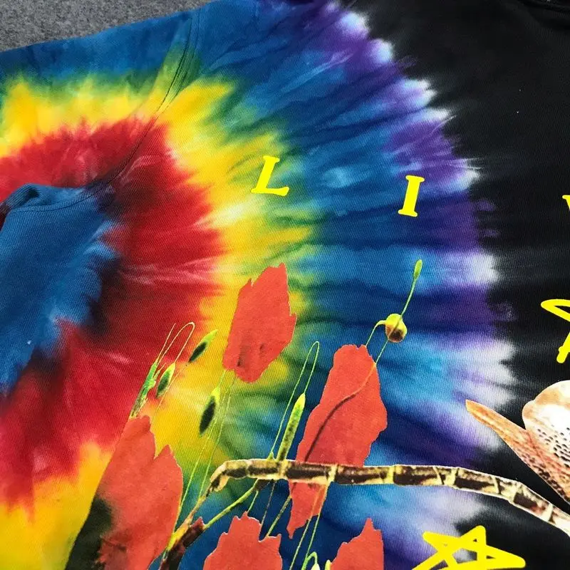 Трэвиса Скотта Astroworld толстовки для женщин и мужчин Европа Тур Tie Dye толстовки Модные мужские s ASTROWORLD пуловер harajuku