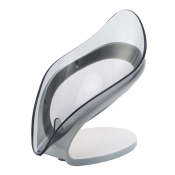

Soap Box Holder Storage Drain Container Punch-free Keep Soap Dry Leaves Shape for Bathroom Kitchen @LS