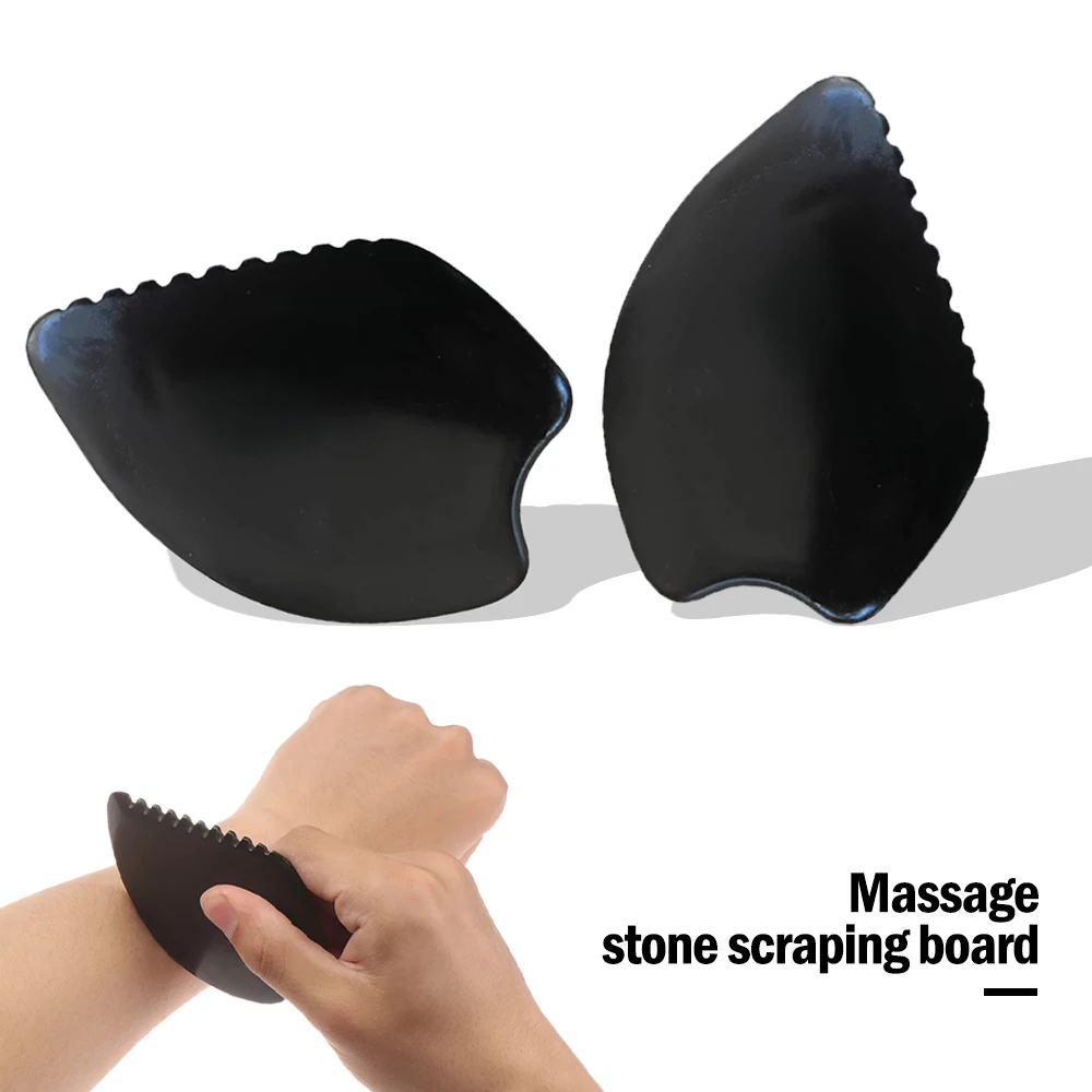 

Black Natural Bian Stone Guasha Board Scraper Tools For Face Neck Back Body Pressure Therapy