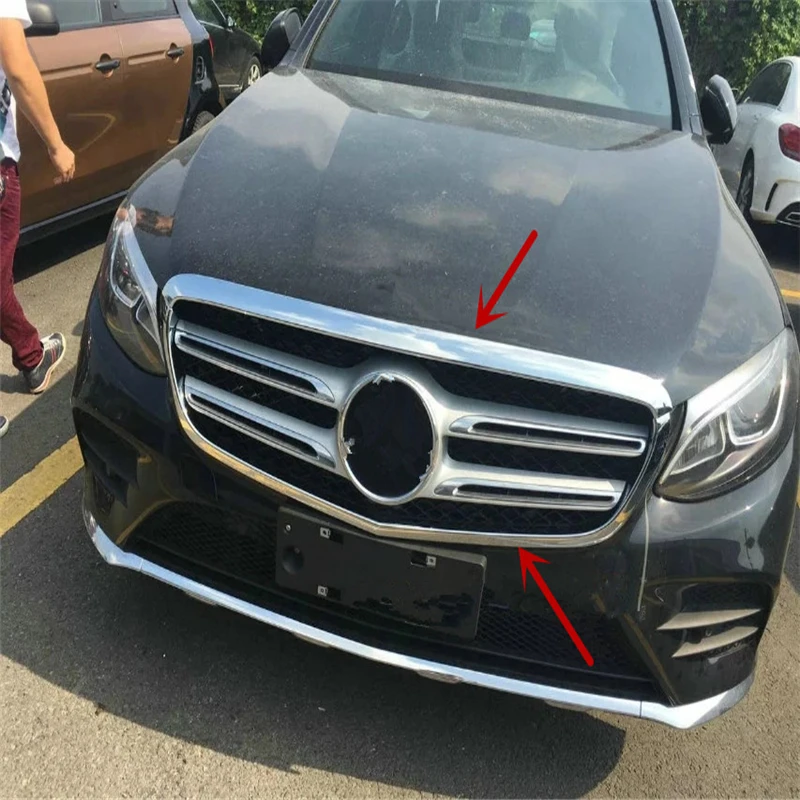 

WELKINRY for Mercedes-Benz GLC coupe C253 2016 2017 2018 2019 ABS chrome front head car grille hood bonnet air intake vent trim