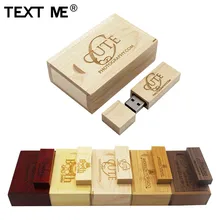 Флеш-накопитель usb TEXT ME Carbonized bamboo walnut wooden+ коробка с логотипом, 4 ГБ, 8 ГБ, 16 ГБ, 32 ГБ, 64 ГБ, usb 2,0, подарок для фотосъемки