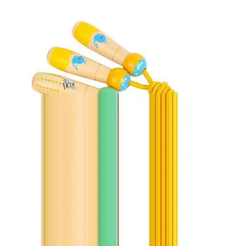 

Wooden Cartoon Jumping Rope Fitness Toys Flower Color Length Adjustable Rope Skipping For Primary School Entrance Examination