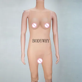 

Silicone Fullbody Tight Half Pants CD Transgender TV Drag Queen Breast Forms strapless bra lingerie plus size bra