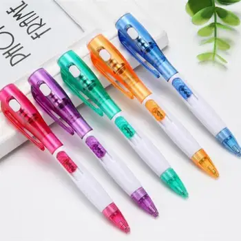 

10pcs Multi-function Ballpoint Pens Creative Ball Pen Stationery Supplies Rewading Gift with Light Assorted Pattern