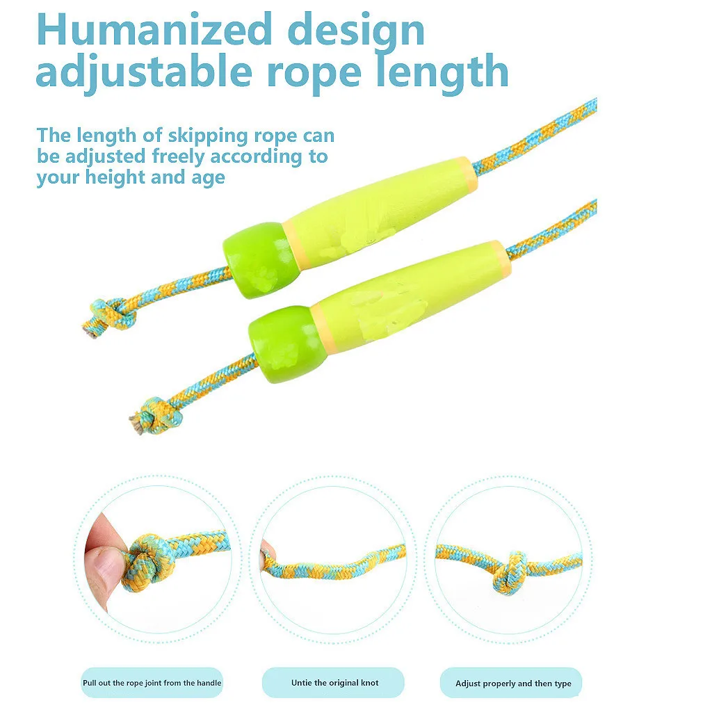 Outdoor&Sport Wooden Cartoon Handle Exercise Fancy Fitness Workout Adjustable Rope Skipping Sports Exercise Cardio Equipment 47