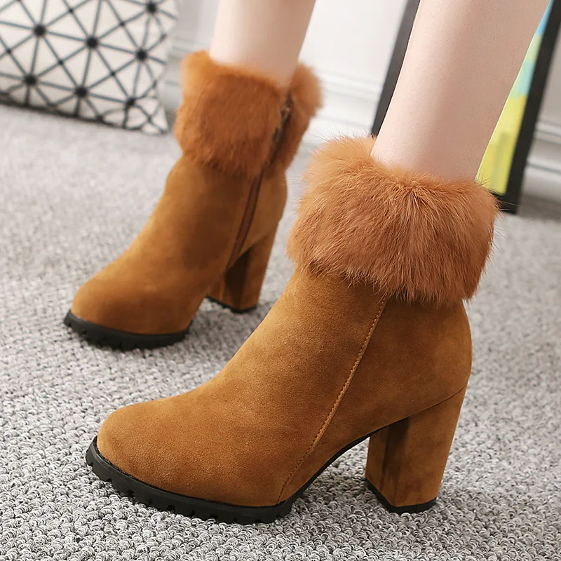 

Scrub Boots Children Winter Style 2018 New Style Versatile Short Boots Chunky Heel plus Velvet Martin Boots British Style Winter