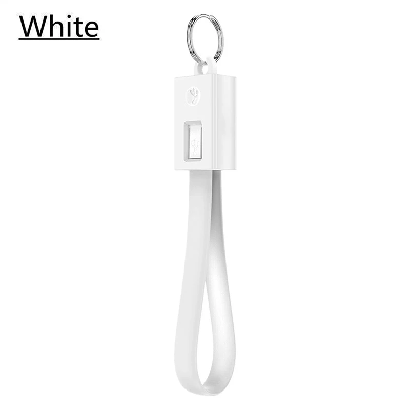 Usb type C кабель брелок USB зарядное устройство для samsung S9 A70 A60 huawei P30 Xiaomi Мобильный телефон USB-C type-C портативный зарядный шнур - Цвет: White